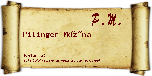 Pilinger Mína névjegykártya